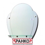 Зеркало 40, 510мм*560мм, влагостойкое, полка 340мм зеркальные грани с установкой в Москве